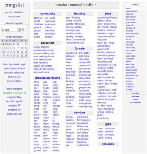 craigslist is a website that offers local classifieds and forums for various categories of goods and services, such as jobs, housing, for sale, community, and events. . Craigslist omaha council bluffs